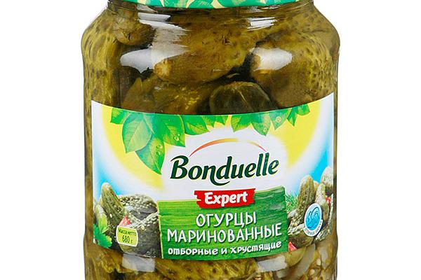  Огурцы Bonduelle маринованные отборные и хрустящие 6-9 см 680 г в интернет-магазине продуктов с Преображенского рынка Apeti.ru