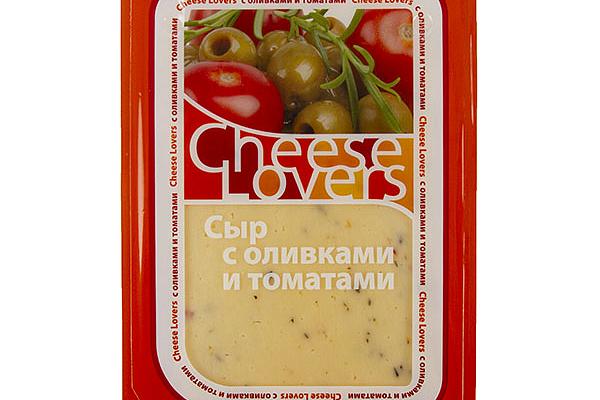  Сыр Cheese Lovers с оливками и томатами 50% нарезка 150 г в интернет-магазине продуктов с Преображенского рынка Apeti.ru