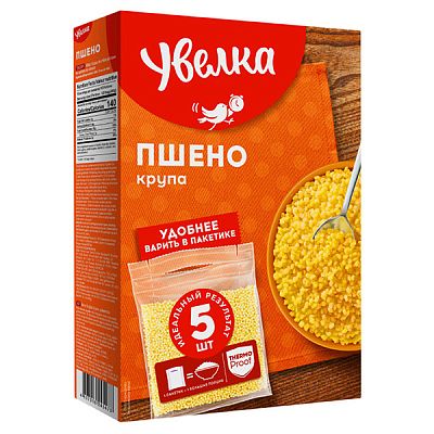 Крупа пшено Увелка шлифованное в пакетах для варки 5*80 г