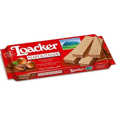 Вафли Loacker хрустящие с лесным орехом, 175г