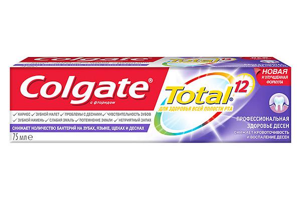  Зубная паста Colgate Total 12 профессиональная отбеливающая 75 мл в интернет-магазине продуктов с Преображенского рынка Apeti.ru