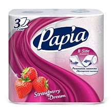 Туалетная бумага Papia трехслойная Strawberry Dream 4 шт