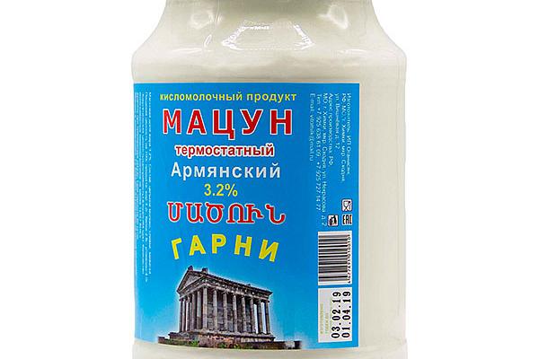  Мацун ГАРНИ термостатный армянский 3,2% 1 кг в интернет-магазине продуктов с Преображенского рынка Apeti.ru