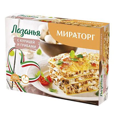 Лазанья Мираторг с курицей и грибами замороженная 350 г 