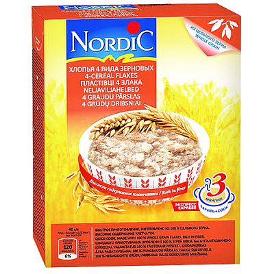 Хлопья 4 вида зерновых Nordic 500 г