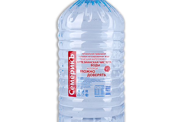  Вода Семерик негазированная артезианская первой категории, 5 л в интернет-магазине продуктов с Преображенского рынка Apeti.ru