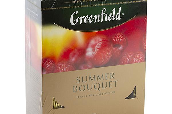  Чай черный Greenfield Summer Bouquet со вкусом и ароматом малины 100 пак в интернет-магазине продуктов с Преображенского рынка Apeti.ru