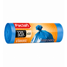 Мешки для мусора Paclan Classic Standart голубые 120л, 10 шт