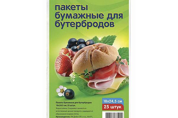  Пакеты для бутербродов Paclan бумажные 25 шт в интернет-магазине продуктов с Преображенского рынка Apeti.ru