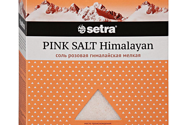  Соль розовая гималайская Setra мелкая 500 г в интернет-магазине продуктов с Преображенского рынка Apeti.ru
