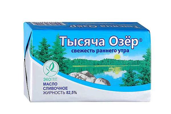  Масло сливочное Тысяча озер 82,5% 400 г БЗМЖ в интернет-магазине продуктов с Преображенского рынка Apeti.ru