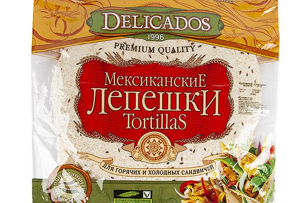  Лепешки Delicados Tortillas пшеничные мультизлаковые 6 шт 400 г в интернет-магазине продуктов с Преображенского рынка Apeti.ru