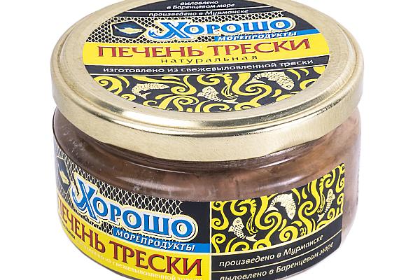  Печень трески из охлажденного сырья "Хорошо" 230 г в интернет-магазине продуктов с Преображенского рынка Apeti.ru