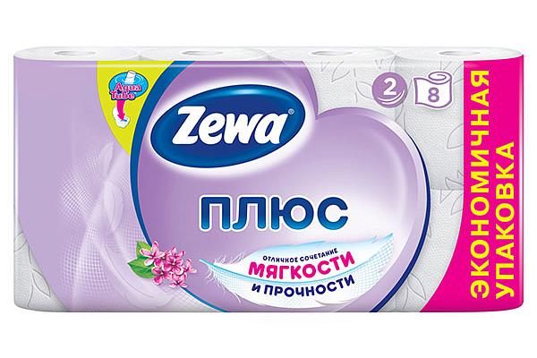  Туалетная бумага Zewa Плюс двухслойная сирень 8 шт в интернет-магазине продуктов с Преображенского рынка Apeti.ru