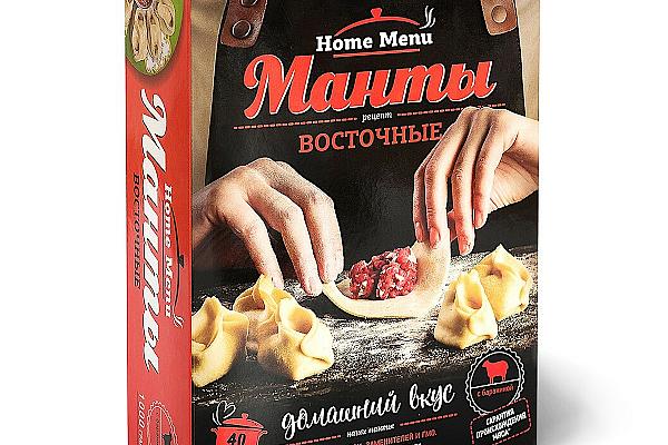  Манты Home Menu восточные 1 кг в интернет-магазине продуктов с Преображенского рынка Apeti.ru