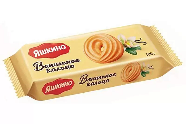  Печенье Яшкино ванильное кольцо 180 г в интернет-магазине продуктов с Преображенского рынка Apeti.ru