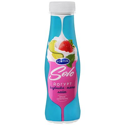  Йогурт Solo Экомилк с клубникой мятой и лаймом 290 г в интернет-магазине свежих фермерских продуктов Apeti.ru