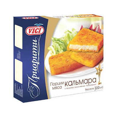  Порции мяса кальмара Vici в панировке 300 г в интернет-магазине свежих фермерских продуктов Apeti.ru