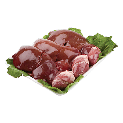  Куриные потроха кабардинской курицы (печень, сердце) заморозка Халяль в интернет-магазине свежих фермерских продуктов Apeti.ru