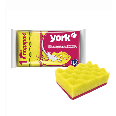 Губки для посуды York ВОЛНА 5 шт