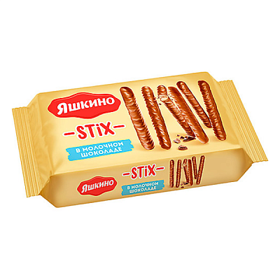  Печенье Яшкино Stix в молочном шоколаде 130 г в интернет-магазине свежих фермерских продуктов Apeti.ru