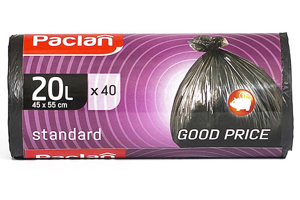  Мешки для мусора Paclan standart 20 л 40 шт в интернет-магазине продуктов с Преображенского рынка Apeti.ru