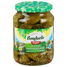 Огурцы Bonduelle маринованные отборные и хрустящие 6-9 см 680 г