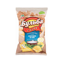 Чипсы из сырого картофеля со вкусом сметаны и лука 75 г, ТМ Бульба