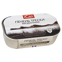 Печень трески натуральная ican 115 гр ж/б