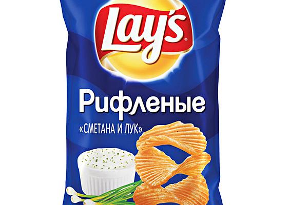  Чипсы Lays сметана лук рифленые 81 г в интернет-магазине продуктов с Преображенского рынка Apeti.ru