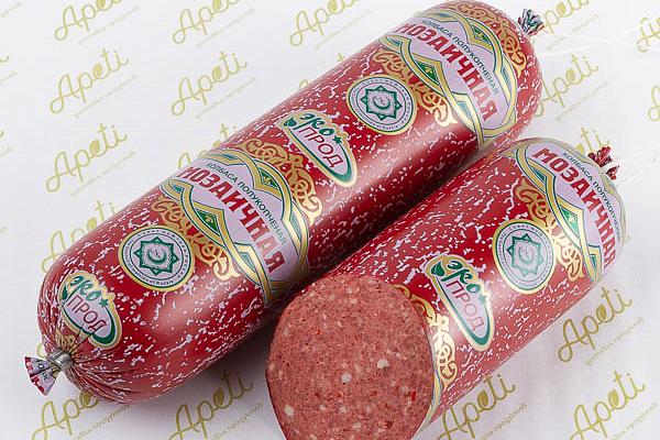  Колбаса полукопченая ЭкоПрод мозаичная халяль 1 кг в интернет-магазине продуктов с Преображенского рынка Apeti.ru