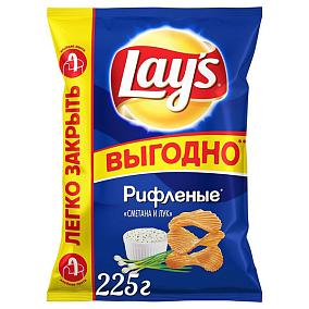  Чипсы Lays сметана лук рифленые 225 г в интернет-магазине свежих фермерских продуктов Apeti.ru
