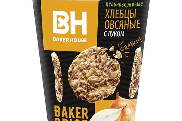  Хлебцы овсяные Baker House с луком цельнозерновые 90 г в интернет-магазине продуктов с Преображенского рынка Apeti.ru