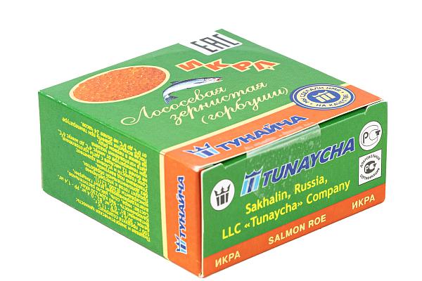  Красная икра горбуши Тунайча 100 гр в интернет-магазине продуктов с Преображенского рынка Apeti.ru