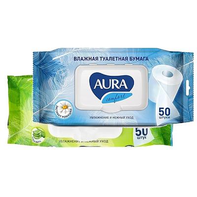  Туалетная бумага влажная Aura 50 шт в интернет-магазине свежих фермерских продуктов Apeti.ru