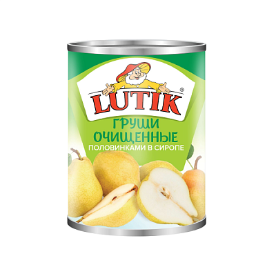 Груши LUTIK очищенные в сиропе 850 мл