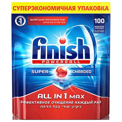 Таблетки для посудомоечных машин Finish Powerball All-in-1 max 100 шт