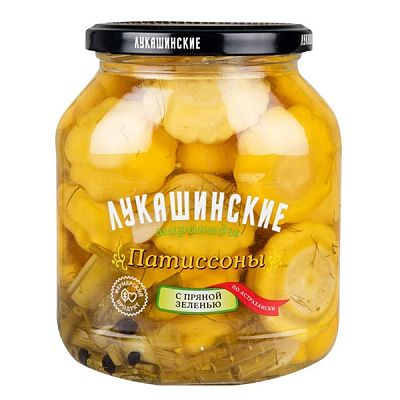 Патиссоны мини "Лукашинские маринады" с пряной зеленью 340 г