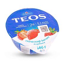 Йогурт TEOS греческий клубника 2% 140 г