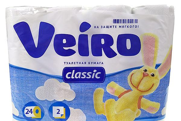  Туалетная бумага Veiro Classic двухслойная 24 шт в интернет-магазине продуктов с Преображенского рынка Apeti.ru