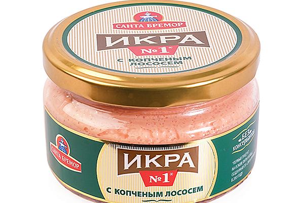  Икра мойвы с копченым лососем «Санта Бремор», 180 г в интернет-магазине продуктов с Преображенского рынка Apeti.ru
