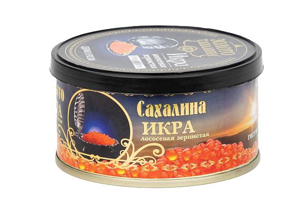  Красная икра нерки Золото Сахалина 140 г ж\б в интернет-магазине продуктов с Преображенского рынка Apeti.ru