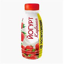 Йогурт питьевой Клубника РАЭ 2,5% 290г бутылка