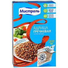 Крупа гречневая Мистраль Ядрица чистая цельная в пакетиках 5*80г