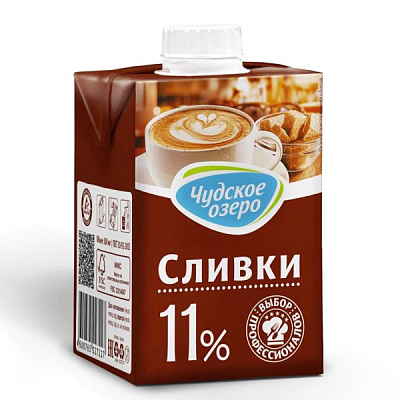 Сливки Чудское озеро 11% 500мл