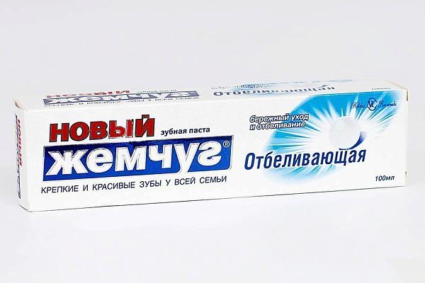  Зубная паста Новый жемчуг отбеливающая 100 мл в интернет-магазине продуктов с Преображенского рынка Apeti.ru