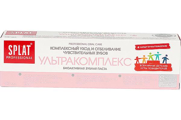  Зубная паста Splat ультракомплекс уход и отбеливание чувствительной эмали 100 мл в интернет-магазине продуктов с Преображенского рынка Apeti.ru