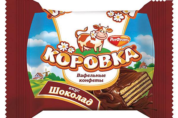  Конфеты РотФронт вафельные "Шоколадная коровка" на развес 250 г в интернет-магазине продуктов с Преображенского рынка Apeti.ru