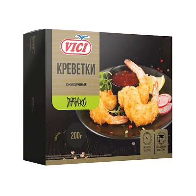  Королевские креветки очищенные Vici в панировке Панко 250 г в интернет-магазине свежих фермерских продуктов Apeti.ru