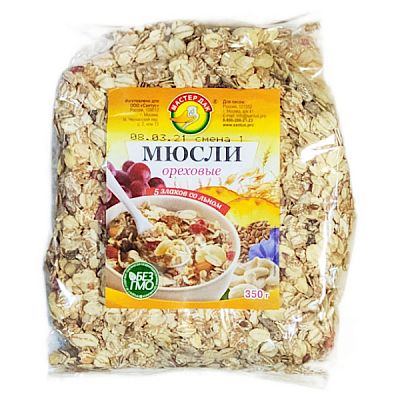 Мюсли Мастер Дак ореховые со льном 350 г